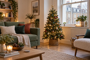 Find a small artificial Christmas tree for a flat, from narrow pencil and wall-friendly half trees to compact potted and pre-lit options.