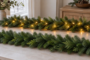 Compare the ease of built-in lights with the flexibility of plain greenery.